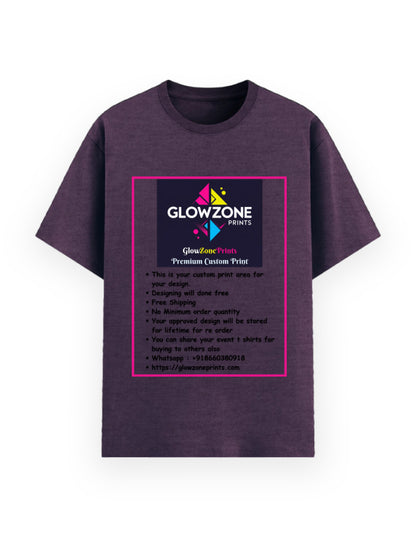 Unisex Basic T-Shirt | UB73 (Custom Print) Purple melange GlowZonePrints