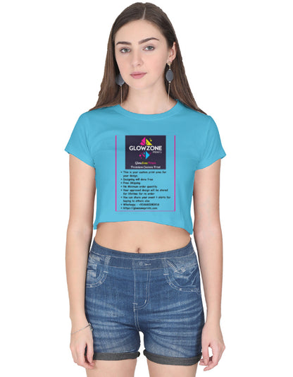 Female Crop Top | FC39 (Custom Print) SkyBlue GlowZonePrints