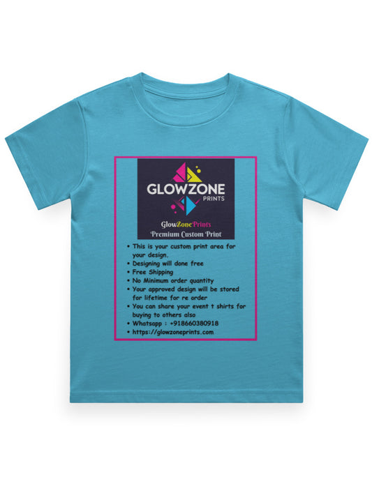 Boy's Crew Neck T-Shirt | UC21 (Custom Print)-1 SkyBlue GlowZonePrints