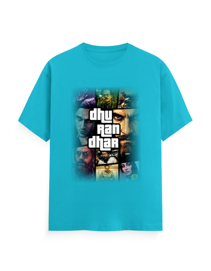 Unisex Crew T-Shirt – Dhurandhar(C) SkyBlue GlowZonePrints