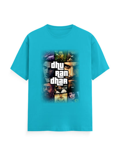 Unisex Crew T-Shirt – Dhurandhar(C) SkyBlue GlowZonePrints