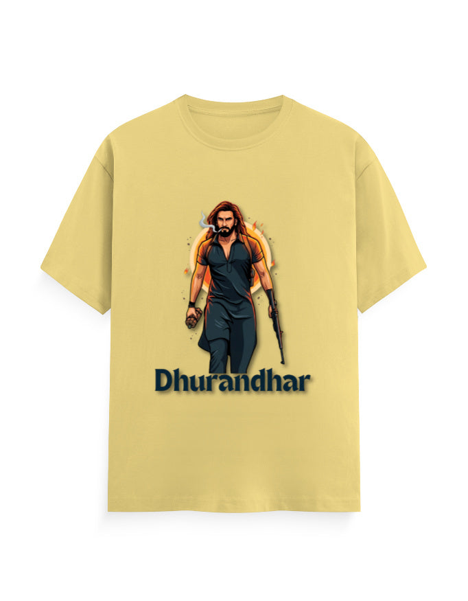 Unisex Crew T-Shirt – Dhurandhar(D) Yellow GlowZonePrints