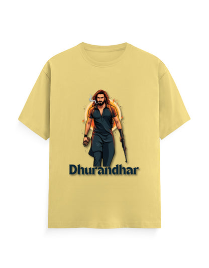 Unisex Crew T-Shirt – Dhurandhar(D) Yellow GlowZonePrints