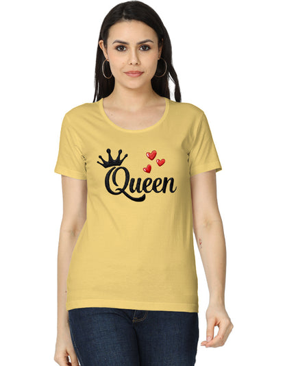 Women's Classic T-Shirt - Queen - Embroidery Edition Yellow GlowZonePrints