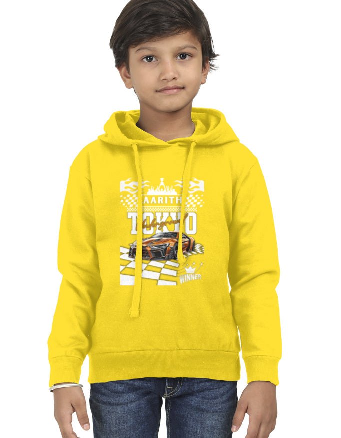 TOKYO Race Kids Hoodie Yellow GlowZonePrints