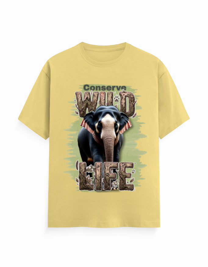 Unisex Classic Crew T-Shirt – Conserve Wild Life Yellow GlowZonePrints