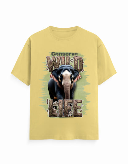 Unisex Classic Crew T-Shirt – Conserve Wild Life Yellow GlowZonePrints