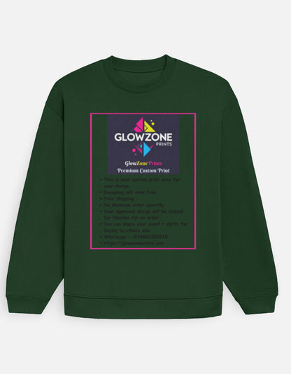 Unisex Oversized Sweatshirt | UH35 (Custom Print) Bottle Green GlowZonePrints