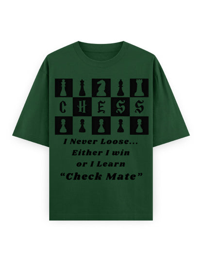 Unisex Oversized Classic T-Shirt – Chess (Black Edition) Bottle Green GlowZonePrints