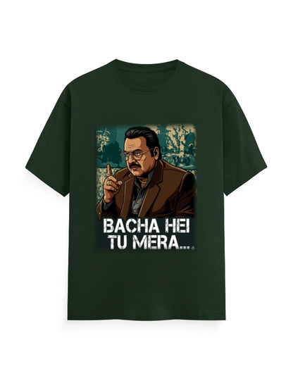 Unisex Crew T-Shirt – Dhurandhar (H) Bottle Green GlowZonePrints