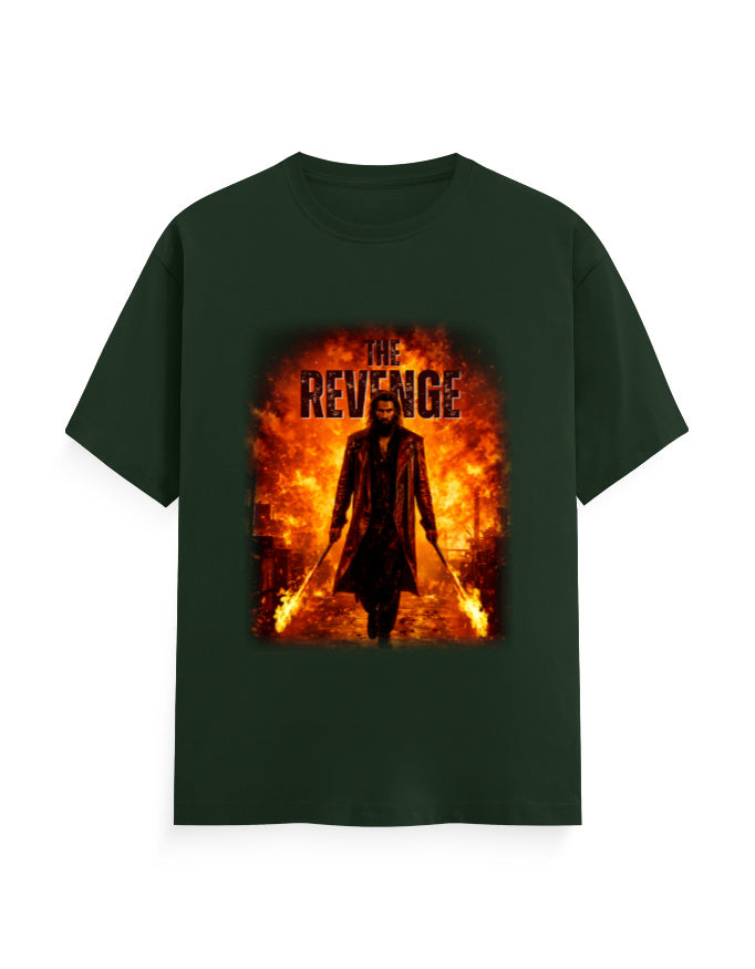 Unisex Crew T-Shirt – Dhurandhar - Revenge Bottle Green GlowZonePrints