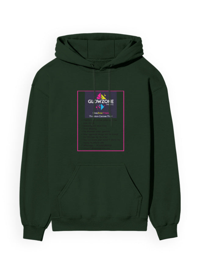 Unisex Hoodie | UH24 (Custom Print) Bottle Green GlowZonePrints