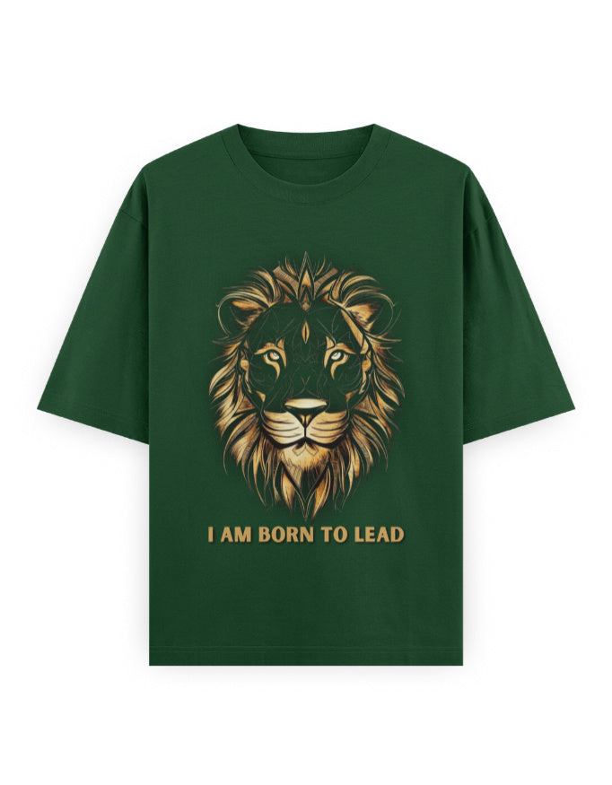 Unisex Oversized Classic T-Shirt Lion | UC22 Bottle Green GlowZonePrints