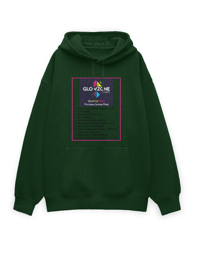 Unisex Oversized Hoodie | UH32 (Custom Print) Bottle Green GlowZonePrints