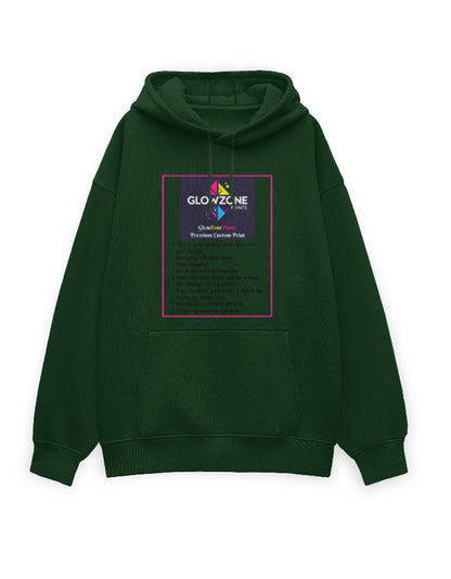 Unisex Oversized Hoodie | UH32 (Custom Print) Bottle Green GlowZonePrints