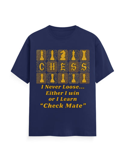 Unisex Classic Crew T-Shirt – Chess (Gold Edition) Royal Blue GlowZonePrints