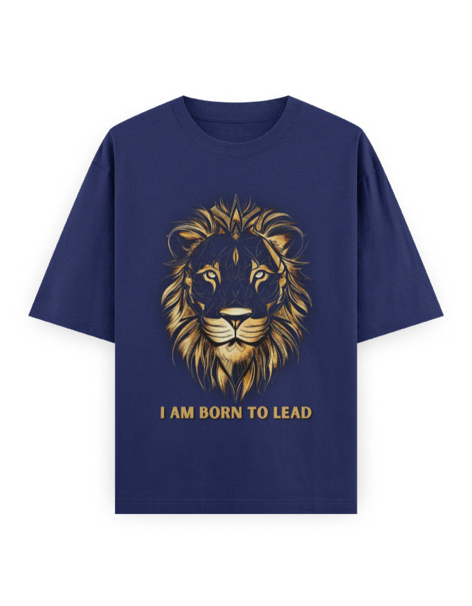 Unisex Oversized Classic T-Shirt Lion | UC22 Royal Blue GlowZonePrints