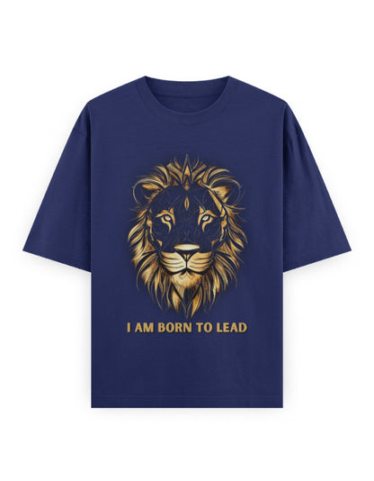 Unisex Oversized Classic T-Shirt Lion | UC22 Royal Blue GlowZonePrints