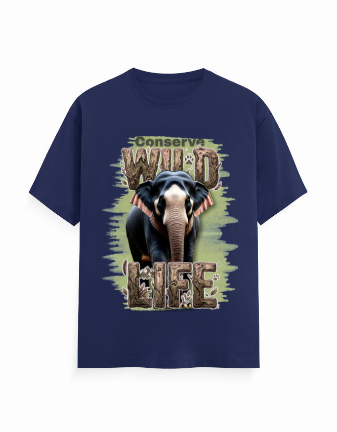 Unisex Classic Crew T-Shirt – Conserve Wild Life Royal Blue GlowZonePrints