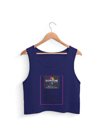 Female Crop Tank | FC40 (Custom Print) Royal Blue GlowZonePrints