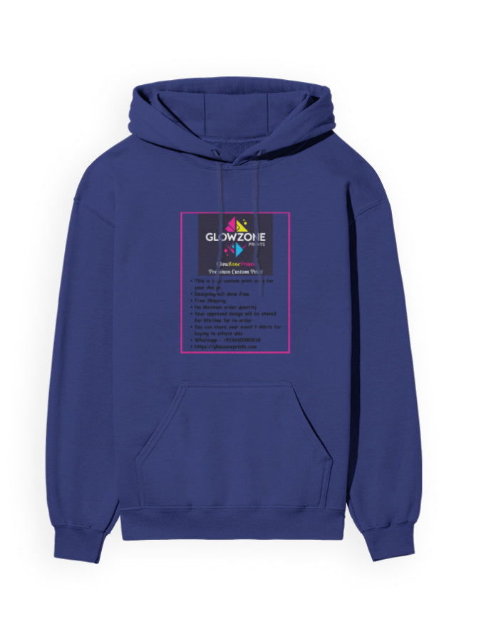 Unisex Hoodie | UH24 (Custom Print) Royal Blue GlowZonePrints