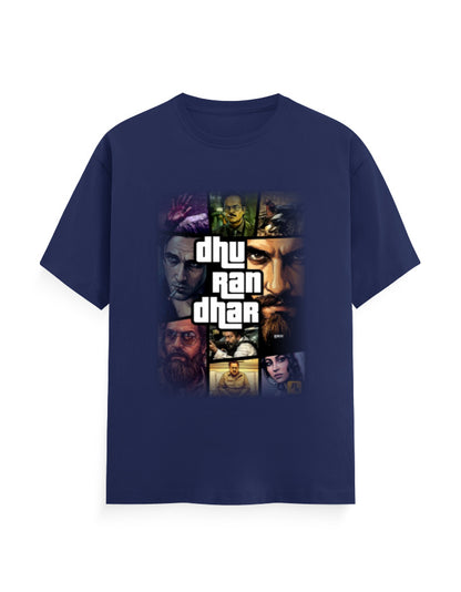 Unisex Crew T-Shirt – Dhurandhar(C) Royal Blue GlowZonePrints