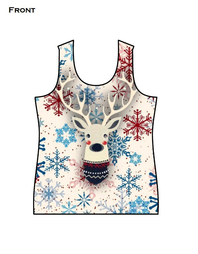 Reindeer Women's AOP Tank Top GlowZonePrints