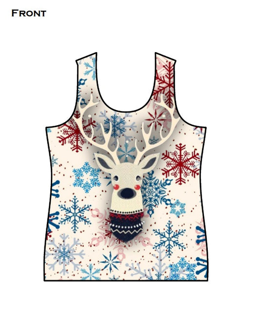 Reindeer Women's AOP Tank Top GlowZonePrints