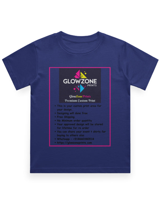 Boy's Crew Neck T-Shirt | UC21 (Custom Print)-1 Royal Blue GlowZonePrints