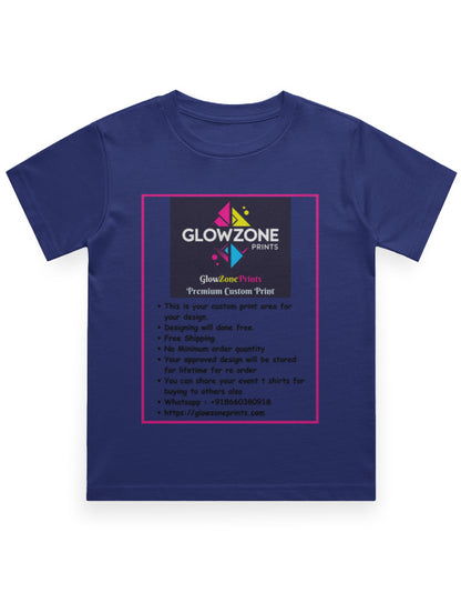 Boy's Crew Neck T-Shirt | UC21 (Custom Print)-1 Royal Blue GlowZonePrints