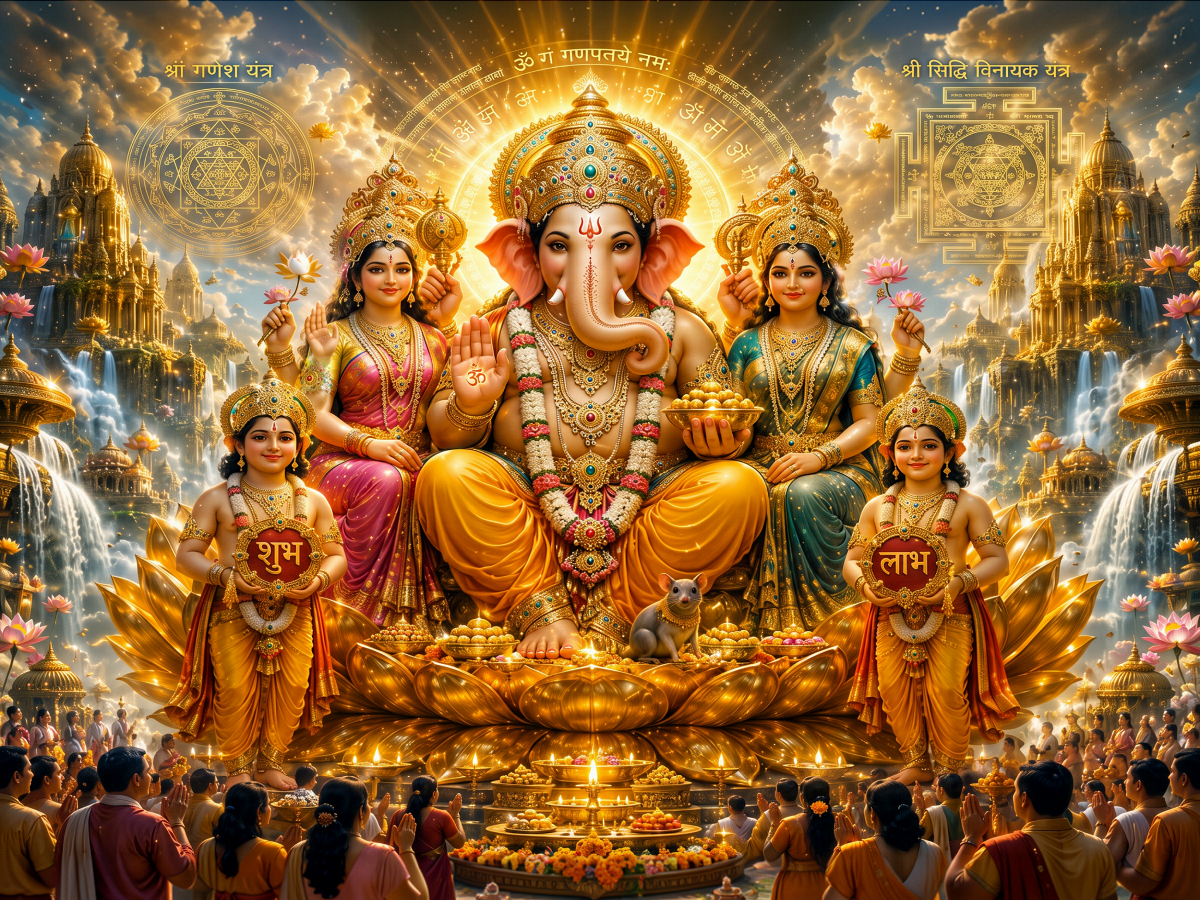 Ganesh Festival Tapestry – (16 Unique Designs) Design04 40x50 In GlowZonePrints