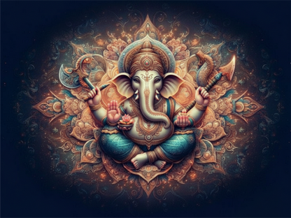 Ganesh Festival Tapestry – (16 Unique Designs) Design06 40x50 In GlowZonePrints