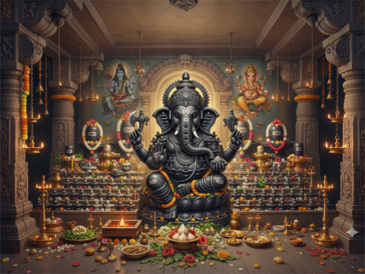 Ganesh Festival Tapestry – (16 Unique Designs) Design07 40x50 In GlowZonePrints