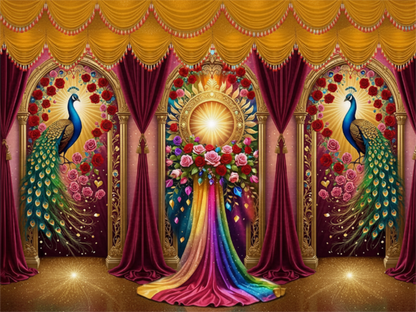 Ganesh Festival Tapestry – (16 Unique Designs) Design09 40x50 In GlowZonePrints