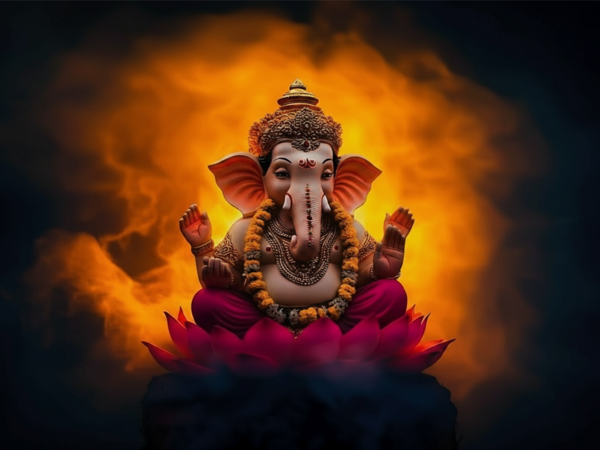 Ganesh Festival Tapestry – (16 Unique Designs) Design16 40x50 In GlowZonePrints