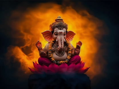 Ganesh Festival Tapestry – (16 Unique Designs) Design16 40x50 In GlowZonePrints