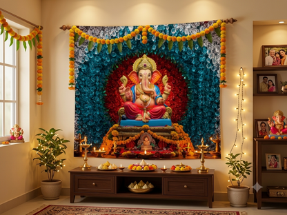 Ganesh Festival Tapestry – (16 Unique Designs) GlowZonePrints