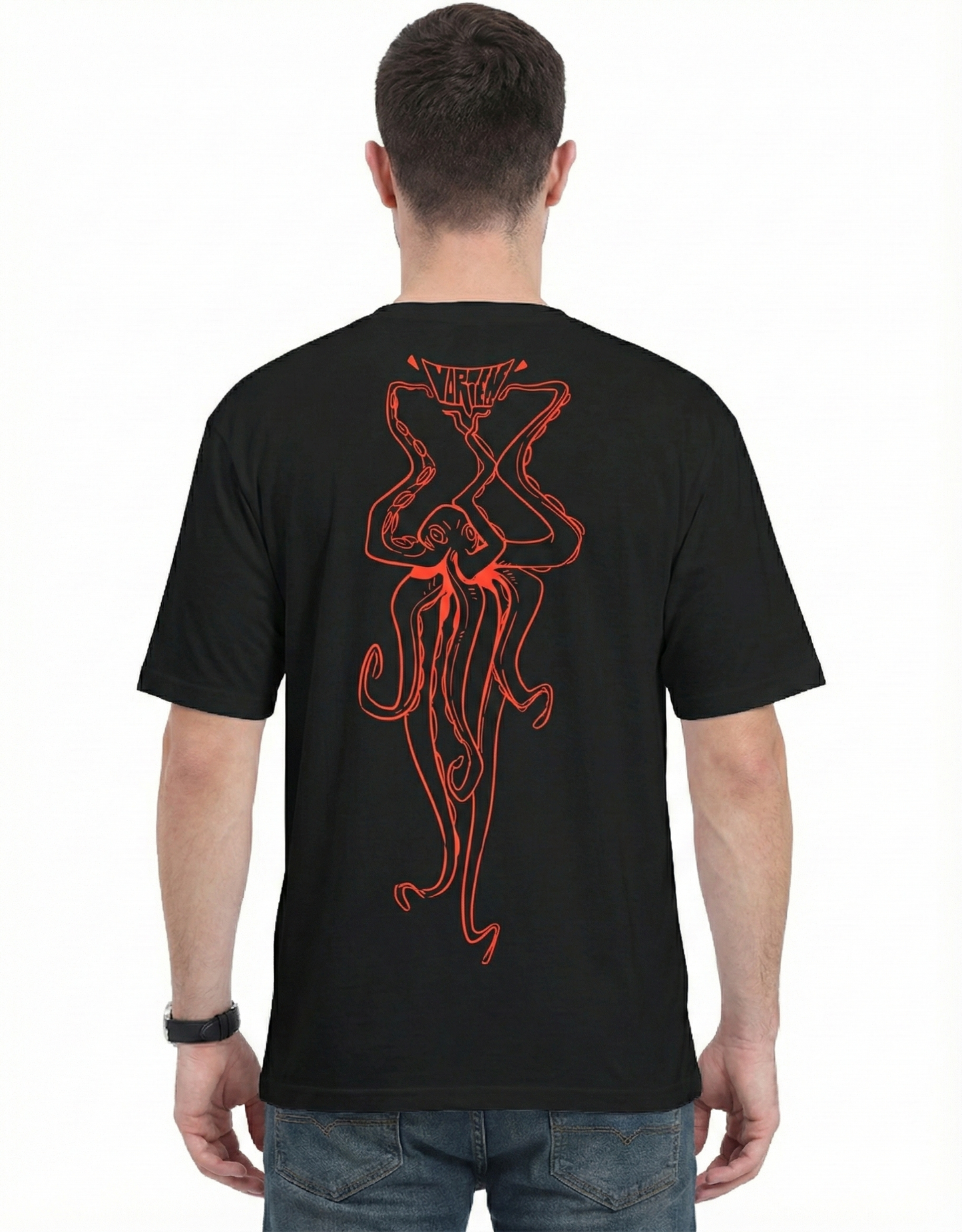 VORTEX AOP (All Over Print) Unisex Oversized Tee (Only Back) White GlowZonePrints (Custom)