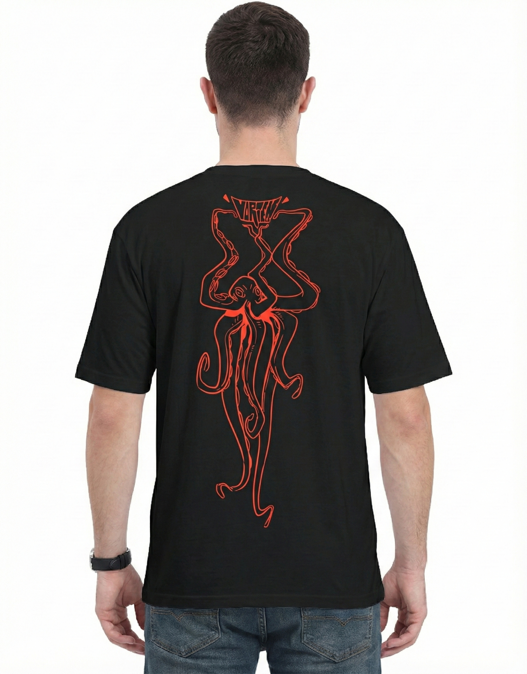 VORTEX AOP (All Over Print) Unisex Oversized Tee (Only Back) White GlowZonePrints (Custom)