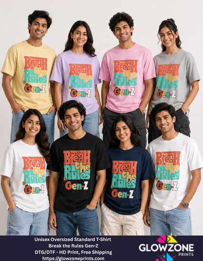 Unisex Oversized Standard T-Shirt – Break the Rules Gen-Z