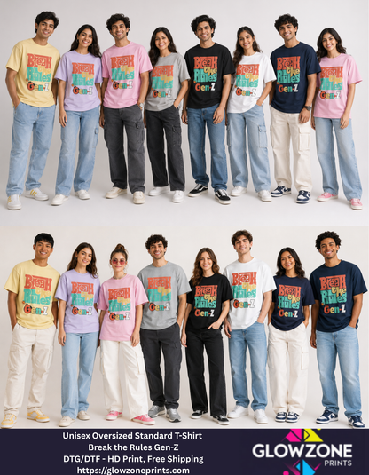 Unisex Oversized Standard T-Shirt – Break the Rules Gen-Z
