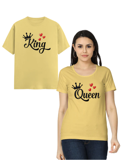 King & Queen – Embroidery Edition (Couple Set) Yellow GlowZonePrints