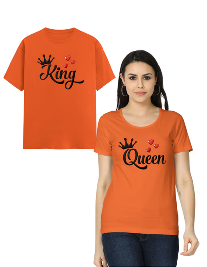 King & Queen – Embroidery Edition (Couple Set) Orange GlowZonePrints