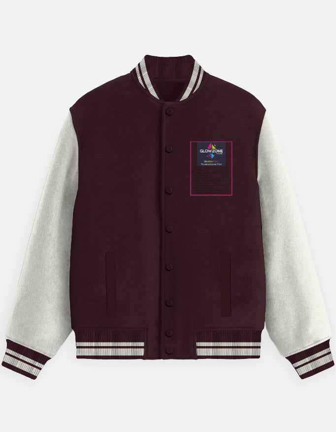 Unisex Varsity Jacket | UJ31 (Custom Print) Maroon GlowZonePrints