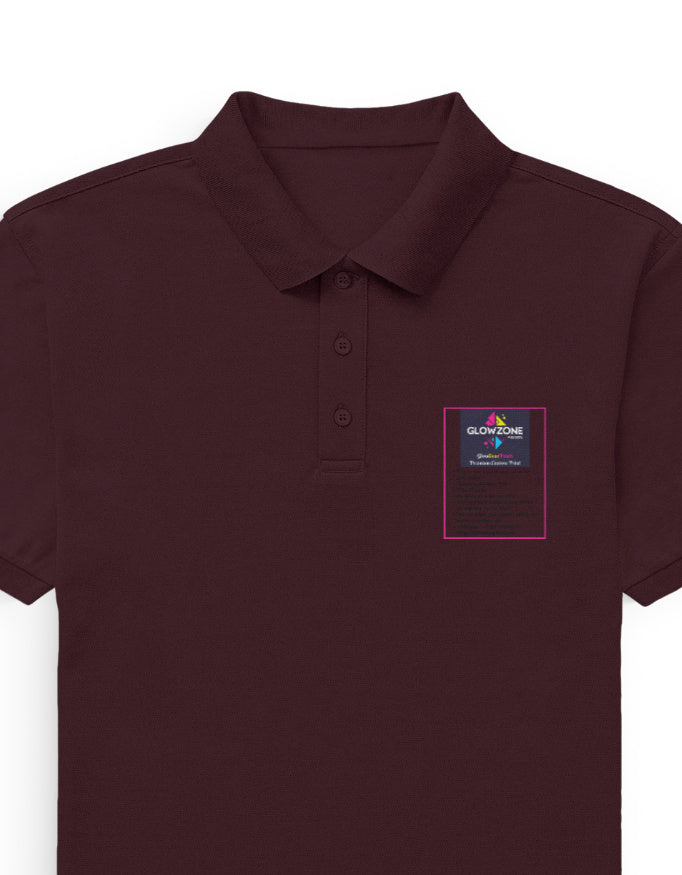 Men's Premium Polo | MP25 (Custom Print) Maroon GlowZonePrints
