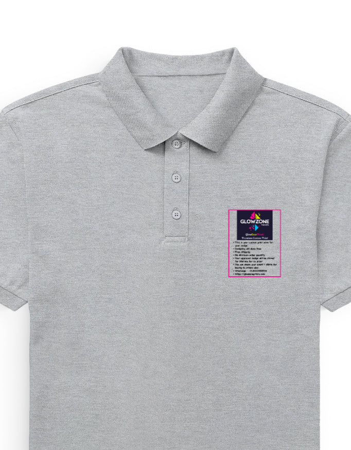 Men's Premium Polo | MP25 (Custom Print) Grey Melange GlowZonePrints