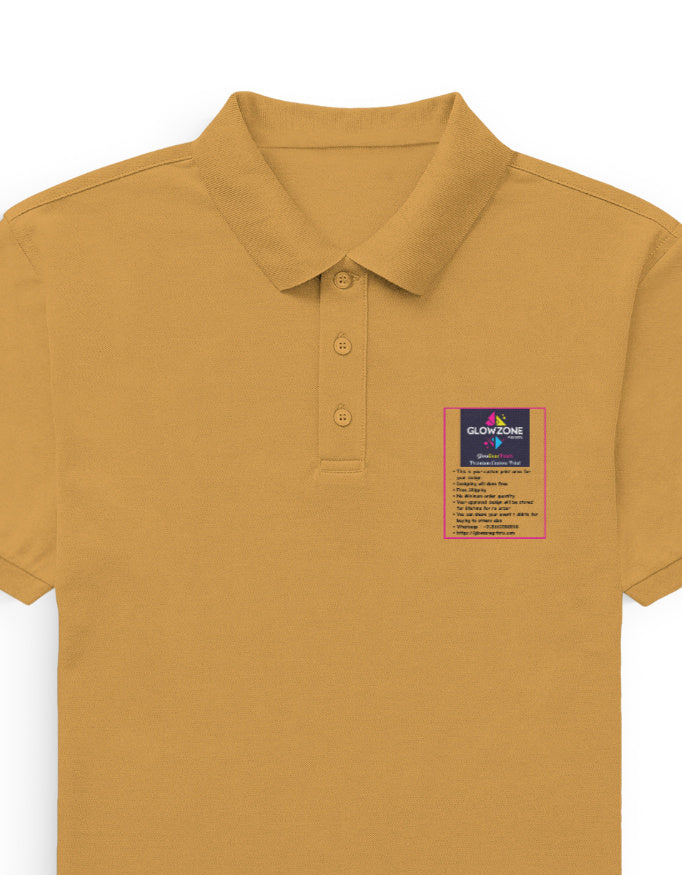 Men's Premium Polo | MP25 (Custom Print) Mustard Yellow GlowZonePrints