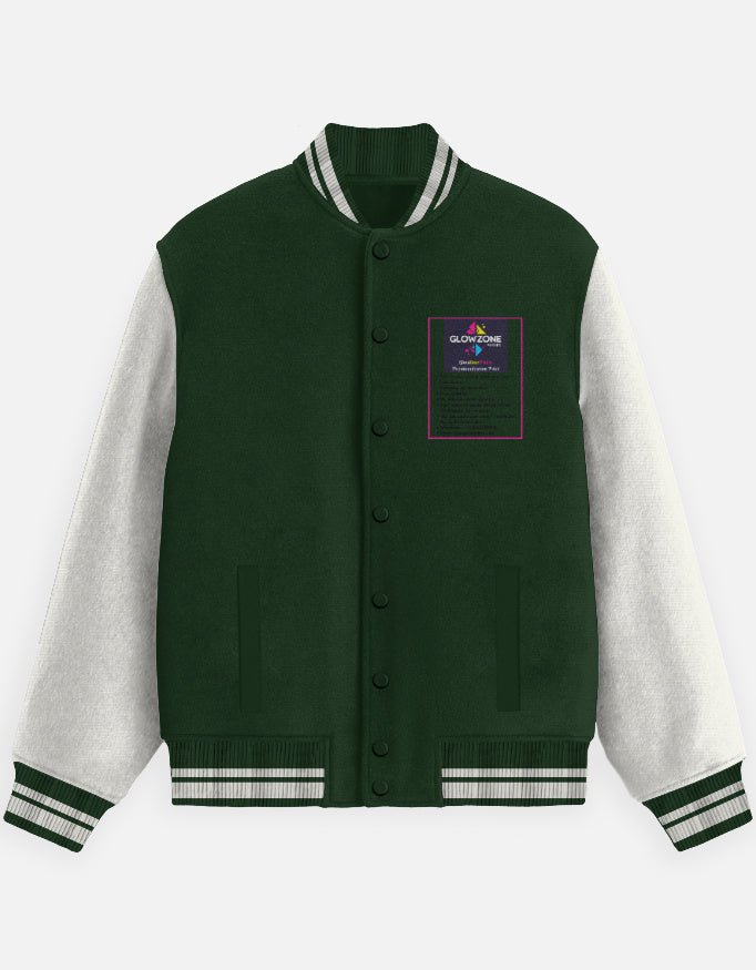 Unisex Varsity Jacket | UJ31 (Custom Print) Bottle Green GlowZonePrints
