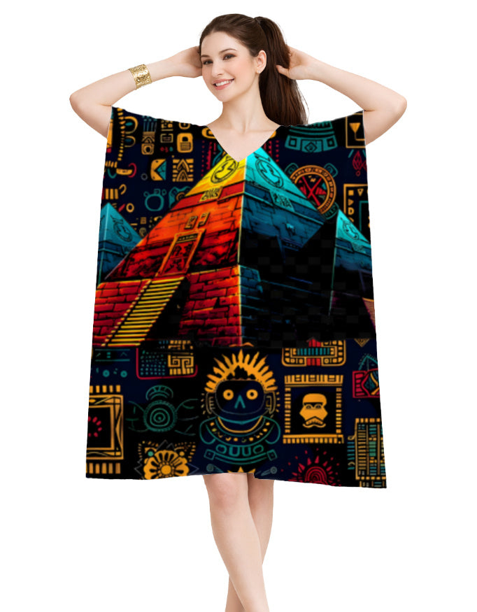 AOP Female Kaftan White Free Size GlowZonePrints
