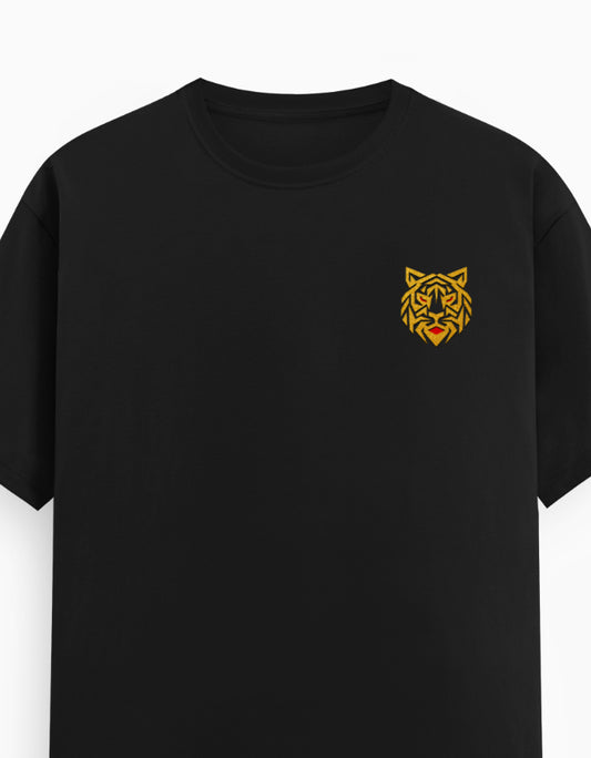 Unisex Classic Crew T-Shirt – Golden Tiger Emblem Black GlowZonePrints